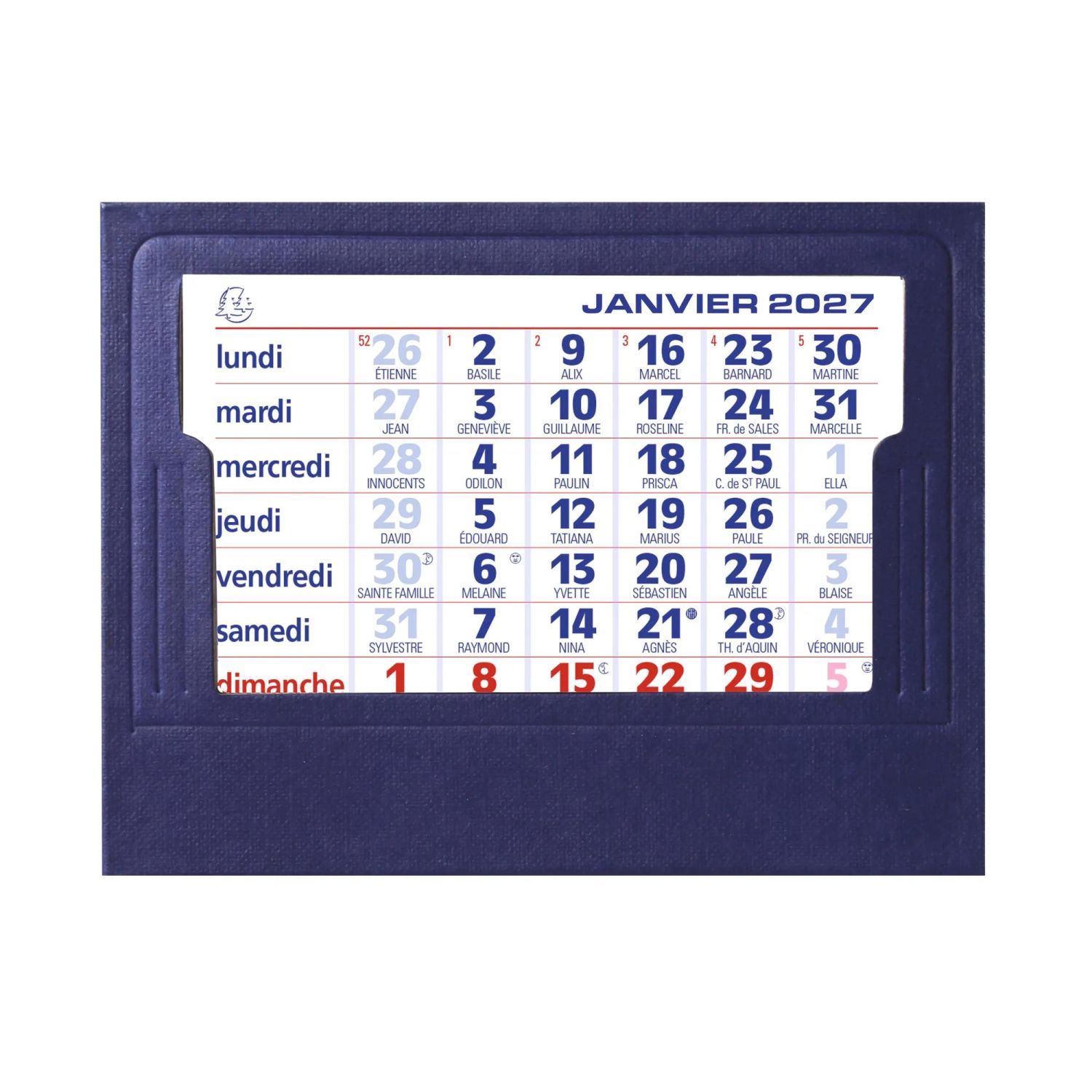 Calendrier avec feuillets mensuels sur chevalet cartonné pelline - 13,5 x 10,5 cm 2027