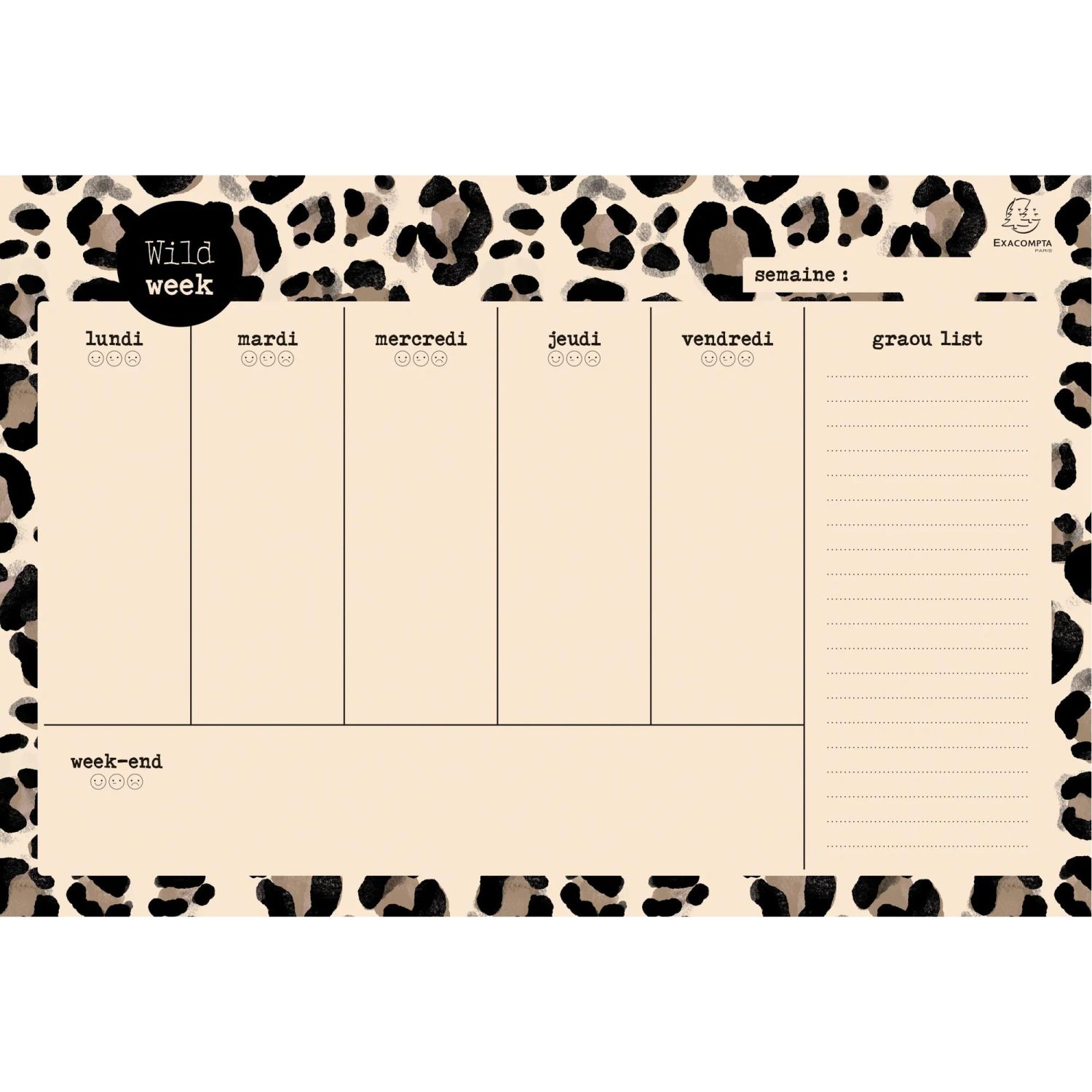 Hebdo Planner Roar Foncé 26,5 x 18 cm