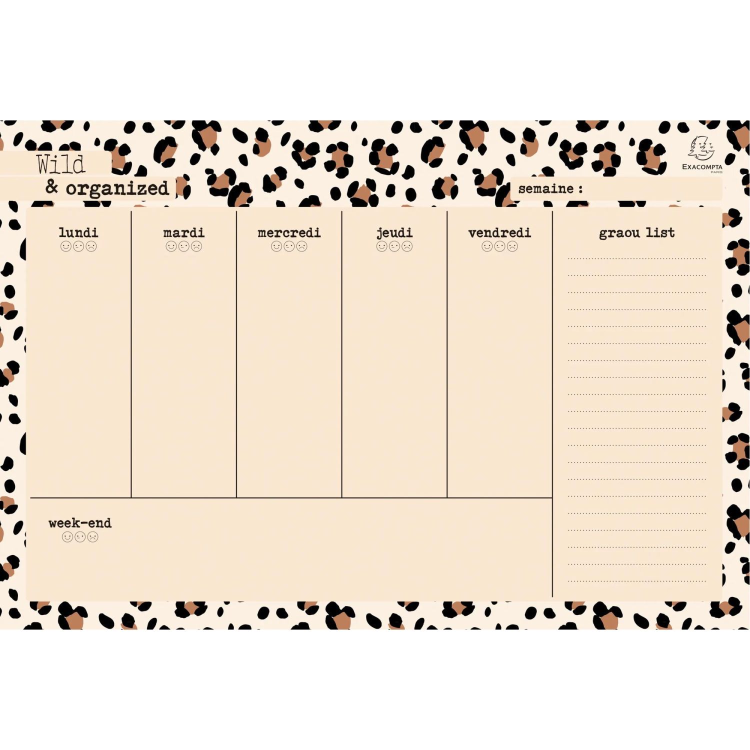 Hebdo Planner Roar Clair 26,5 x 18 cm