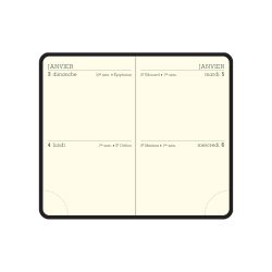 Recharge agenda de poche Mini 11 - 2 Jours 7,5 x 11,5 cm Janvier à Décembre 2026 - Tranche or