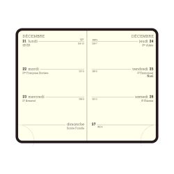 Recharge agenda de poche Mini 11 - Semaine 7,5 x 11,5 Janvier à Décembre 2027 - Tranche or