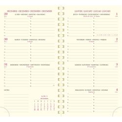 Recharge Agenda de poche Eurotime 16S spiralée 9 x 16 cm Semainier Janvier à Décembre 2027