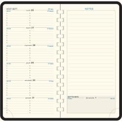 Recharge Agenda de poche Espace 17S spiralé 17,5 x 9 cm Semainier Janvier à Décembre 2026