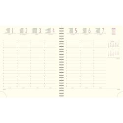 Recharge pour agenda de bureau Eurotime 18 Spiralé tranche naturelle 15 x 17 cm Janvier à Décembre 2026