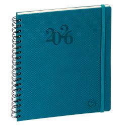 Agenda de bureau Eurotime 18S spiralé Swan 15 x 17 cm Semainier Janvier à décembre 2026