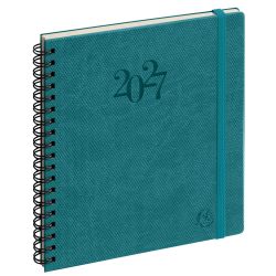 Agenda de bureau Eurotime 18S spiralé Swan 15 x 17 cm Semainier Janvier à Décembre 2027