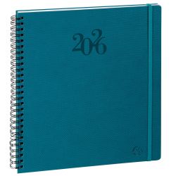 Agenda de bureau Eurotime 22S spiralé Swan 18,5 x 22,5 cm Semainier Décembre 2025 à Décembre 2026