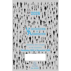 Planning des Vacances et Absences 20 x 29,7 cm décembre 2025 à Décembre 2026
