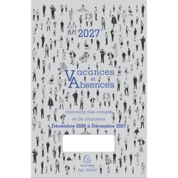 Planning des Vacances et Absences 20 x 29,7 cm Décembre 2026 à Décembre 2027