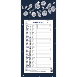 Calendrier mensuel avec feuillets détachables 15,5 x 28,5 cm sur carte illustrée Végétal 19 x 41 cm 2027