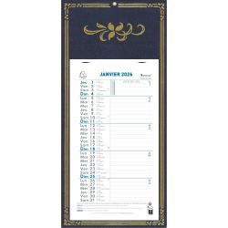 Calendrier mensuel Skytos avec feuillets détachables 15,5 x 28,5 cm sur support plaque imprimée 19 x 41 cm 2026