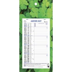 Calendrier mensuel Nature avec feuillets détachables 15,5 x 28,5 cm sur plaque imprimée 19 x 41 cm 2027