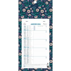 Calendrier mensuel Mini Labo avec feuillets détachables 15,5 x 28,5 cm sur support plaque imprimée 19 x 41 cm 2026