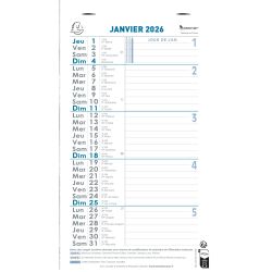 Calendrier Bloc mensuel avec feuillets détachables sans support 13 x 23 cm 2026