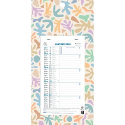 Calendrier mensuel décor Papier avec feuillets détachables 13 x 23 cm sur support plaque imprimée 16 x 33 cm 2026