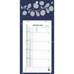 Calendrier mensuel avec feuillets détachables 13 x 23 cm sur carte illustrée Végétal 16 x 33 cm 2026
