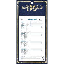 Calendrier mensuel Skytos avec feuillets détachables 13 x 23 cm support plaque imprimée 16 x 33 cm 2027