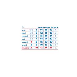 Recharge de feuillets mensuels 10,8 x 6,4 cm pour chevalet cartonné 13,5 x 10,5 cm 2027