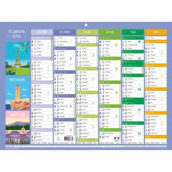 Calendrier illustré Tourisme 29,5 x 22 cm Semestriel 2026