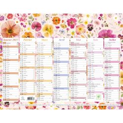 Calendrier Chemin des Marettes avec illustrations 29,5 x 22 cm Semestriel 2027 Fleurs