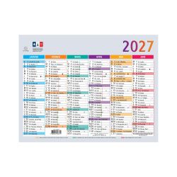 Calendrier Multicolore 13 x 17 cm Semestriel 2027