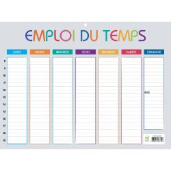 Emploi du temps Multicolore 29,5 x 22 cm