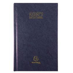 Agenda de bureau Carré Recettes et Dépenses 13,5 x 21 cm Journalier Janvier à Décembre 2027