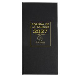 Agenda de bureau Banquier long Euro et cents 16 x 34 cm Journalier 2 volumes 2027