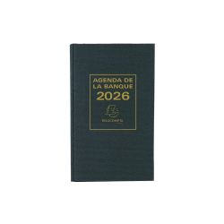Agenda de bureau Banquier large Euro et cents 17,5 x 28 cm Journalier 2 volumes 2026