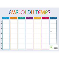 Emploi du temps Multicolore 29,5 x 22 cm